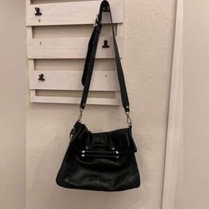Carlo Cecchini Roma Black Italian Leather slouchy hobo bag